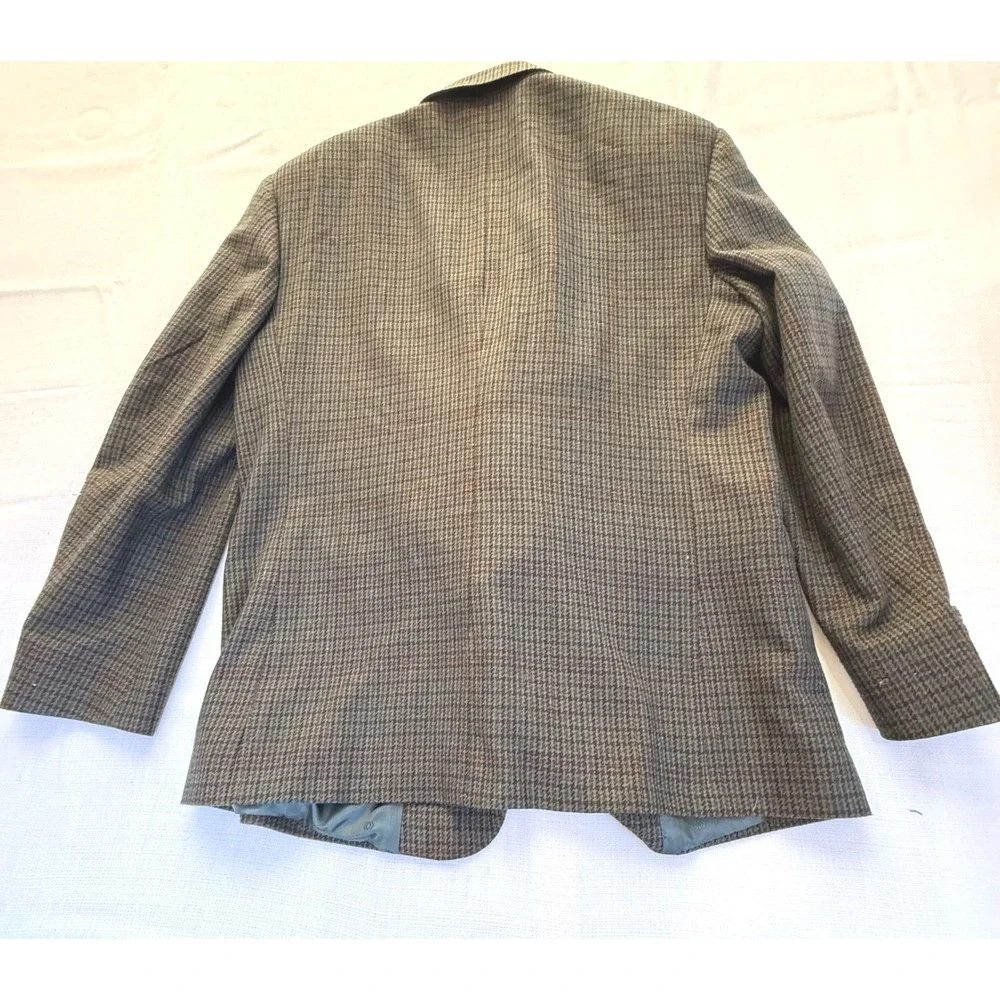 Vintage Cellini 44R Wool Blend Blazer‎ Houndstooth Sport Coat 90s Mens